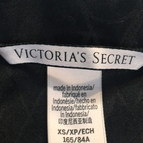 Black Victoria secret black with pink trim shorts sleep set size XS /XP - Picture 4 of 5